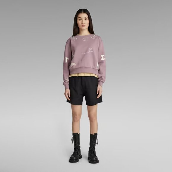 G-Star Multi Graphic Sweatshirt • Loose Straight Fit • Purple / Pink • Large - Picture 6 of 9